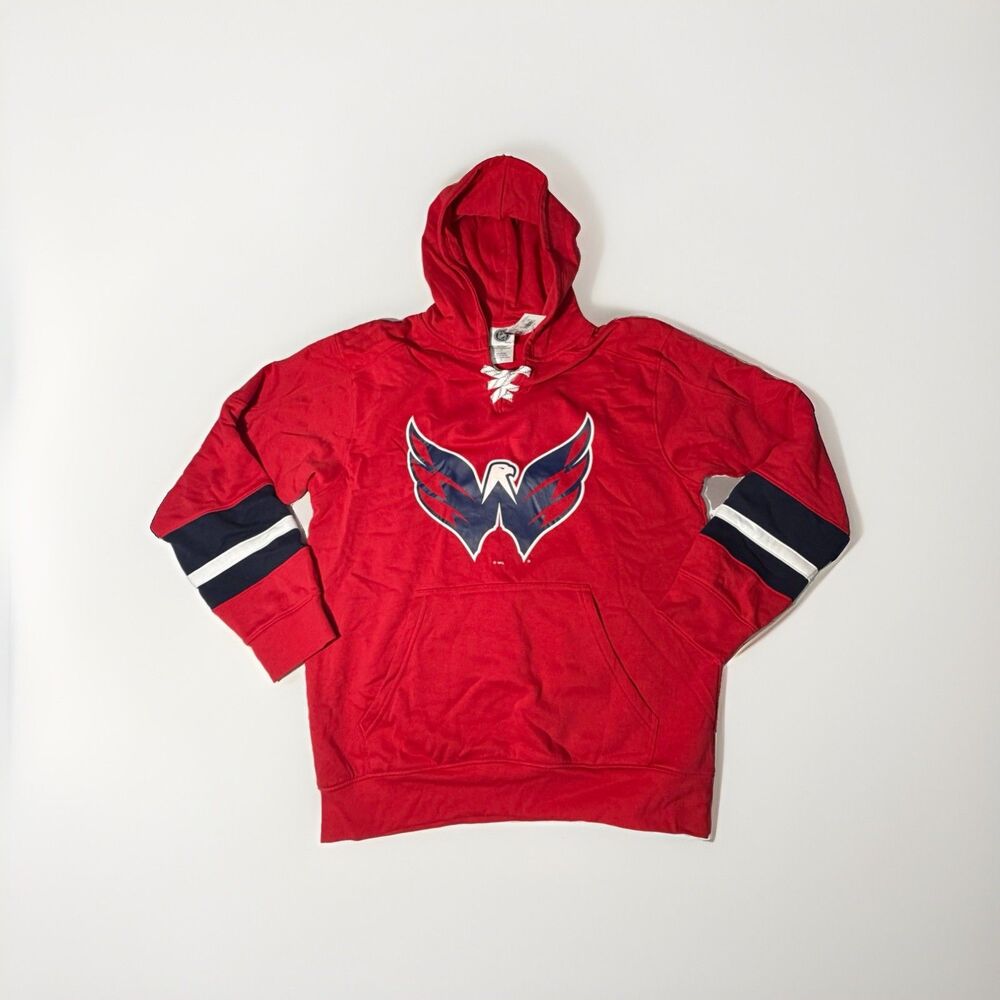 NWT Washington Capitals NHL Lace Up Hockey Hoodie Red Men’s M